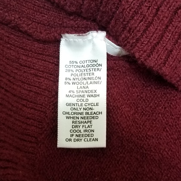 Ann Taylor LOFT Burgundy Wool Mockneck Sweater - Picture 4 of 5